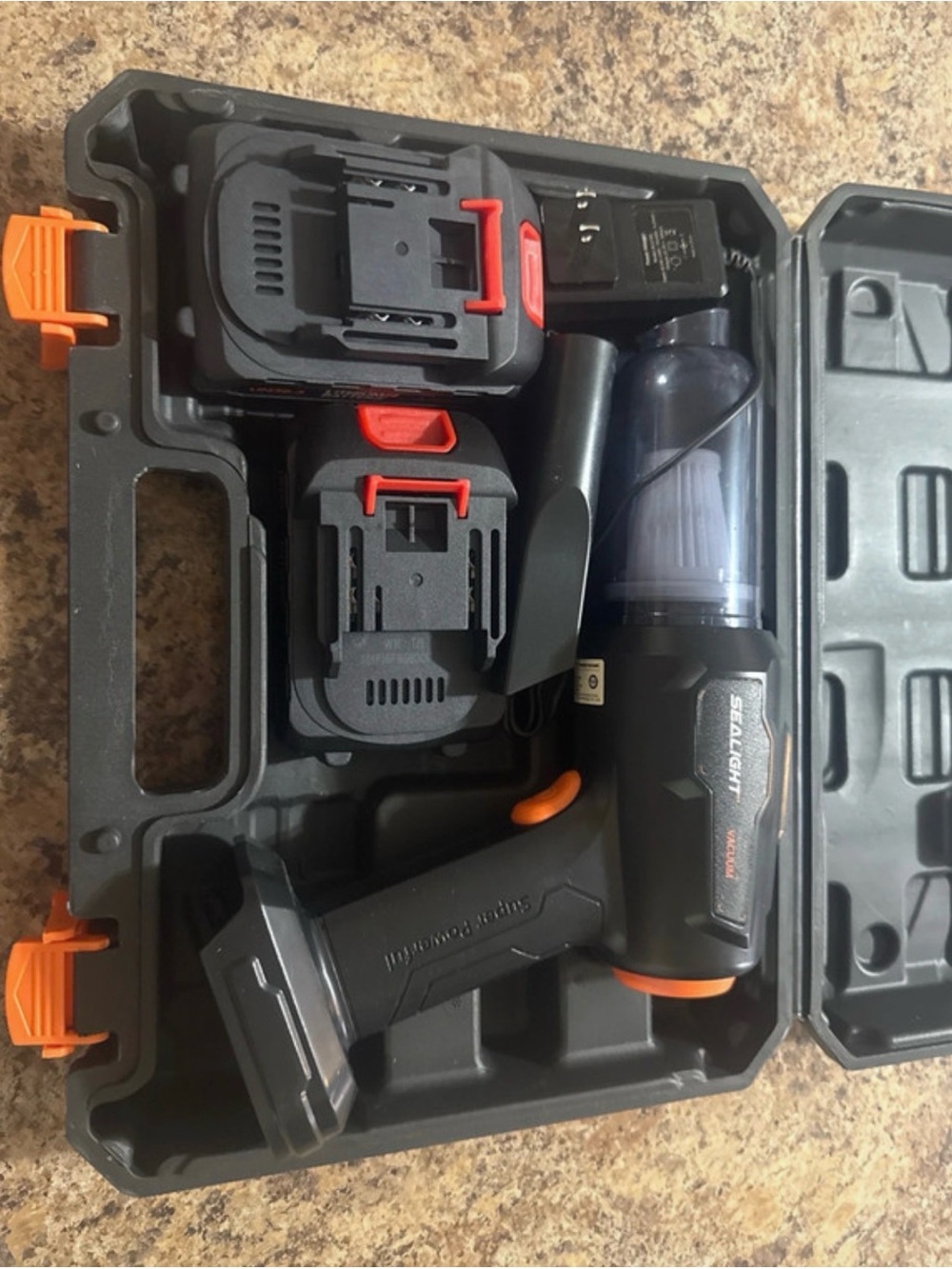 Rechargeable Work Light Kit in Black and Orange